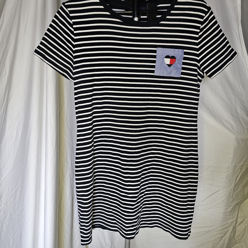 Tommy Hilfiger Black and White Striped Mini Dress